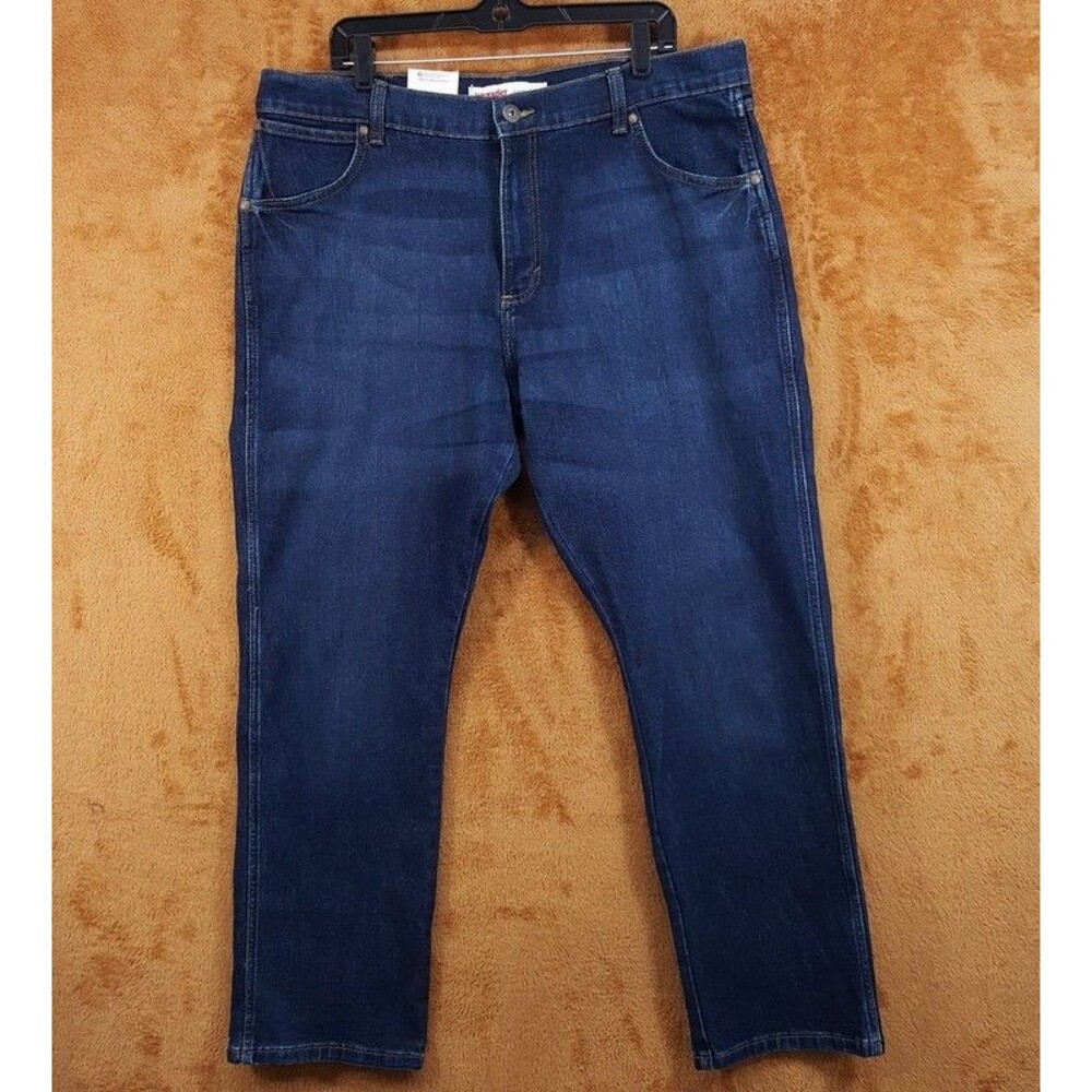 WRANGLER Jeans Mens Size 38x30 Dark Wash Slim Straight 88 Comfort Flex Stretch